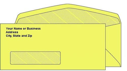 500 Custom Printed #10 Color Window Envelopes