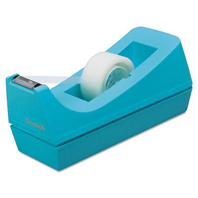 Desktop Tape Dispenser, 1&#034; Core, Weighted Non-Skid Base, Blue C38B