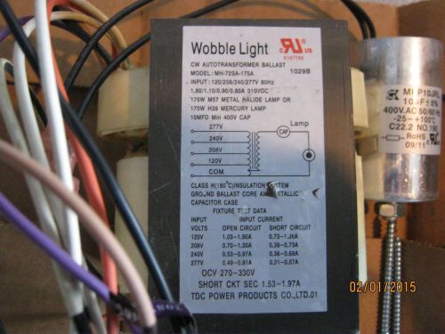 WOBBLE LIGHT AUTOTRANSFORMER BALLAST MH-72SA-175A  175 WATT MH BALLAST AND CAP.