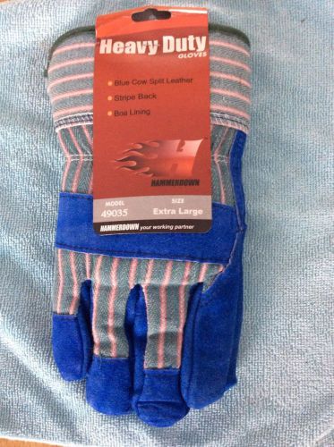 Hammerdown Leather Heavy Duty Work Gloves XL Fleece Lining