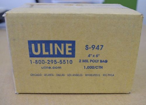Lot of 1000 4x6 4&#034; x 6&#034; 2 Mil Uline Clear Poly Bags S-947