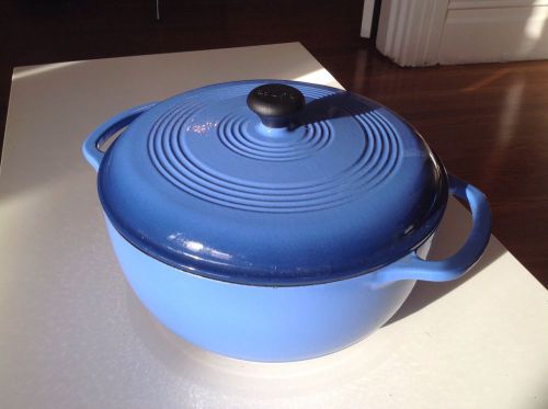 Lodge 6-Quart Enameled Cast Iron Dutch Oven - Caribbean Blue (EC6D33)