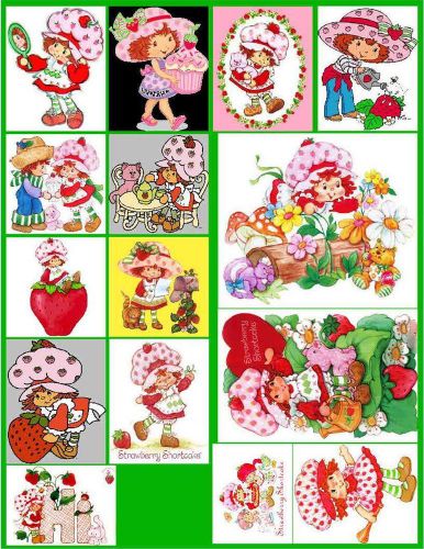 STRAWBERRY SHORTCAKE SET 2 PHOTO FRIDGE MAGNETS