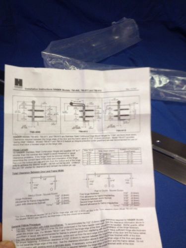 Hager hinge stainless steel continuous 79&#034; for sale