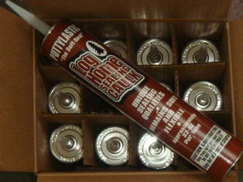 Puttylastic Log home Sealing Caulk, 12 Unopened Sealed 32-oz. Tubes  in Case