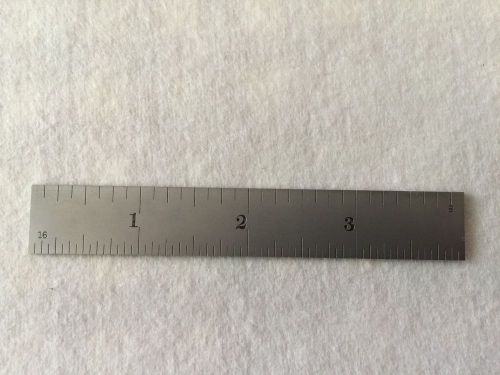 Starrett Satin Chrome 4&#034; Rule, C604R4 Tempered 1/8th&#034;, 1/16th&#034;, 1/32nd&#034;, 1/64th&#034;