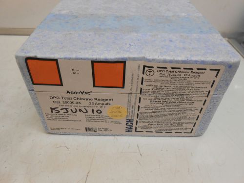 NEW HACH 25030-25 DPD TOTAL CHLORINE REAGENT ACCUVAC AMPULES 02-2.00MG/L 25/PK