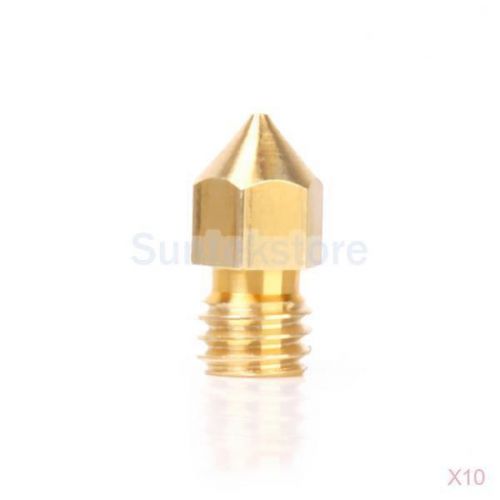 10pcs 0.4mm Copper Extruder Nozzle Print Head for 1.75mm Makerbot MK8 3D Printer