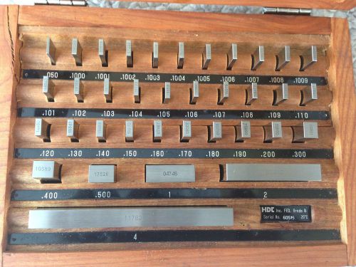 HDT .050-4&#034; GRADE B RECT. GAGE BLOCK SET  (Excellent condition)