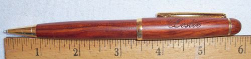 PERSONALIZED &#034;LESLIE&#034; LASER ENGRAVED ALASKA &amp; EAGLE ROSEWOOD CLIP BALLPOINT PEN