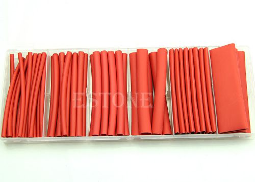 53pcs dual-wall 3:1 red glue lined heat shrink tubing sleeving 6size kit 100mm for sale