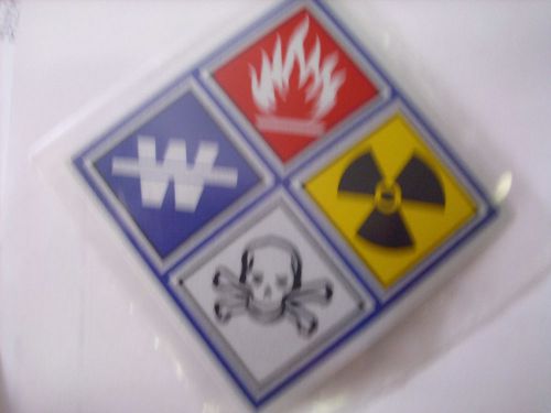 HAZ MAT HAZARD MATERICAL 3 INCH DECALS