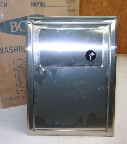 Bobrick new sanitary napkin trash receptacle disposal s.s. # b353 wall recessed for sale