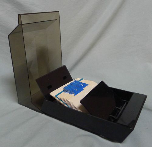 Rolodex index card file organizer vip35c 3x5 cards address blue tabs black for sale