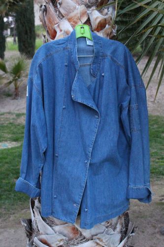 Chef&#039;s Coat Blue Denim Button Down Revival Size 1X  Food Restaurant