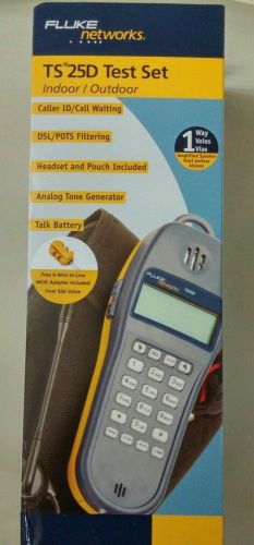 FLUKE TS 25D TEST SET INDOOR/OUTDOOR CALLER ID/CALL WAITING DSL/POTS FILTERING