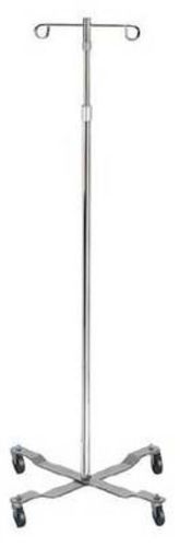 New rolling 2-hook 4-leg chrome plated iv stand pole wheeled i v poles i.v. cart for sale