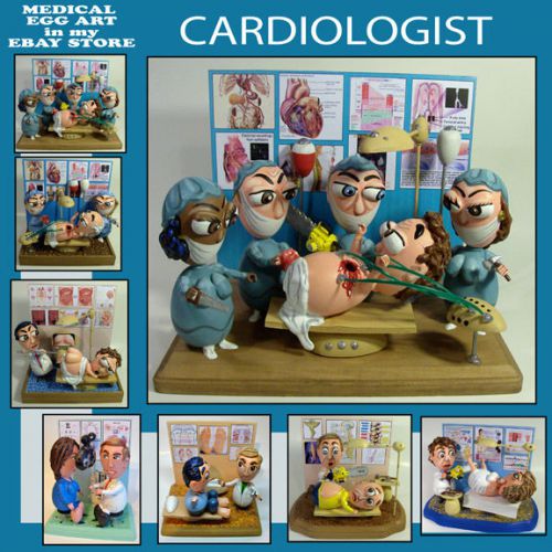 CARDIOLOGIST (5 PEOPLE) CARTOON EGG ART FIGURE 1-of-a-kind!