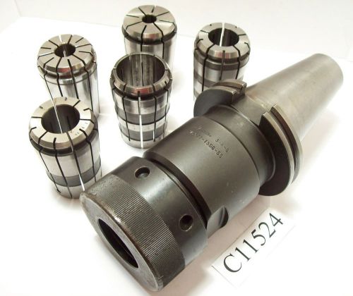 Valenite cat50 tg150 collet chuck w/ (5) tg 150 collets cnc cat 50 lot c11524 for sale