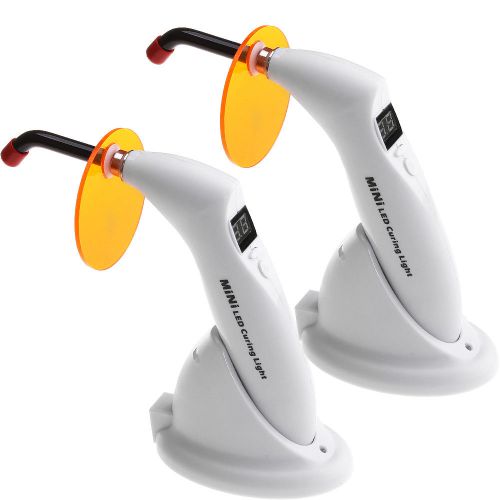 2x Dental Wireless Mini LED Curing Light Lamp w/ Fiber Tip Guide 1000MW T7