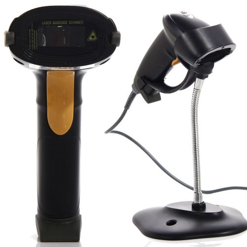 Handheld usb laser barcode scanner bar code reader with adjustable stand for pos for sale