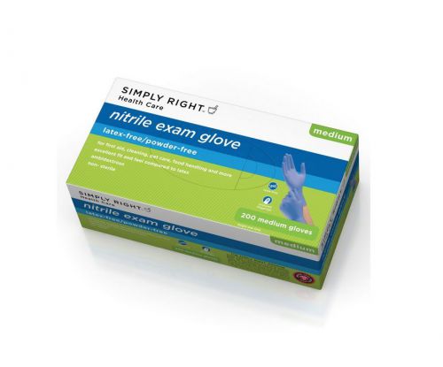 Simply Right - Nitrile Exam Gloves - Medium - 200 ct