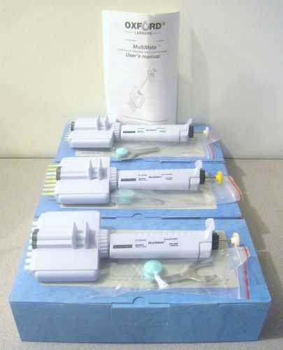 Set of 3 oxford multimate 8 benchmate multi channel pipette 0.5-10, 5-50, 50-300 for sale