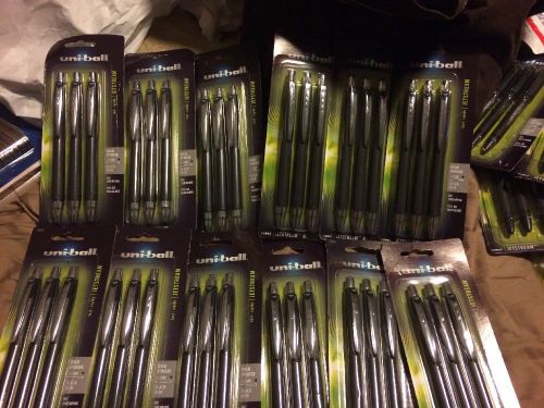 WOW- 36 New BLACK 1.0 BOLD Uni-ball Jetstream RT Rollerball Pens BEST BUY!