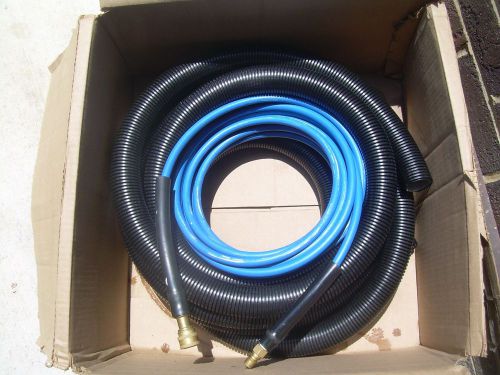 25ft Carpet Cleaning Black Vacuum Solution Hose w/ QD and 3 Velcro Straps