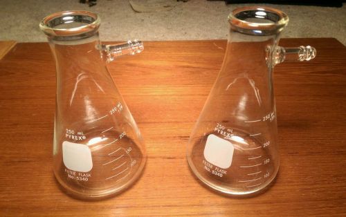 Lot of 3 Pyrex 250ml Filter Flasks No. 5340