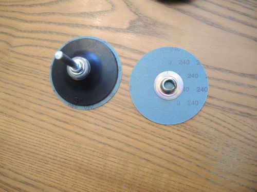 TWO 3M Roloc Scotch brite disc holder mandrel w/ Sanding Disc