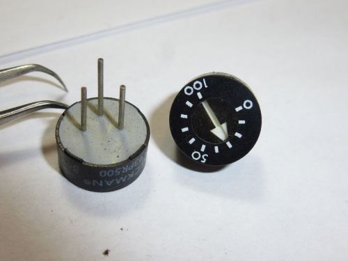 2 pc BECKMAN 500OHM 500 OHM Trimmer Potentiometer 93PR500