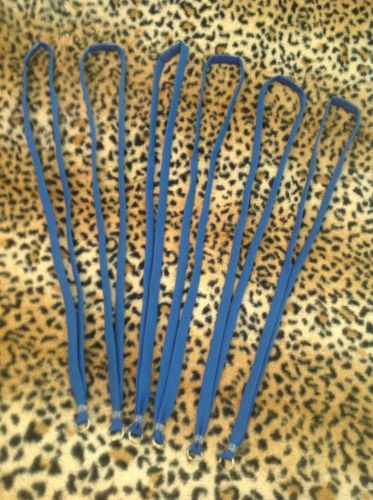 Lot 25 safety breakaway neck  lanyards 3/8&#034; wide w/nickel split ring royal blue for sale