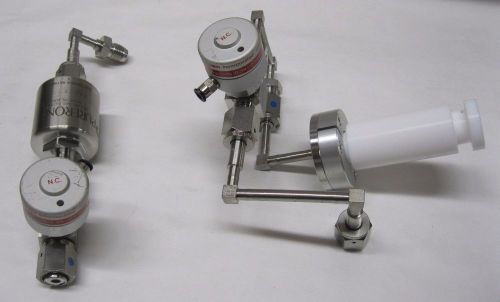 Lot of 2 Fujikin Pneumatic Valve 023718 FPR-SD-71-6.35-2 with Pureron Gas Filter