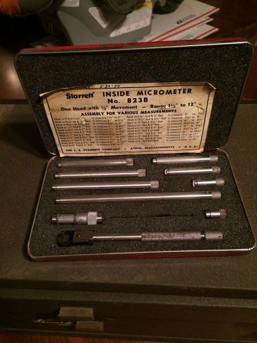 STARRETT TUBULAR ID INSIDE MICROMETER SET NO 823B - CLEAN USED TOOLS-
							
							show original title