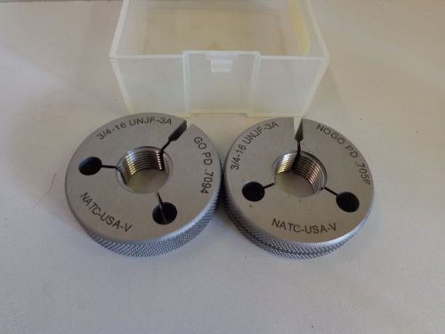 NATC-USA 3/4 - 16 UNJF-3A THREAD RING GAGE GO/NOGO   STK 4018