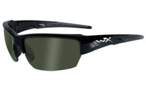 Wiley X CHSAI04 Saint S/M Gloss Black Frame Polarized Smoke Green Lens