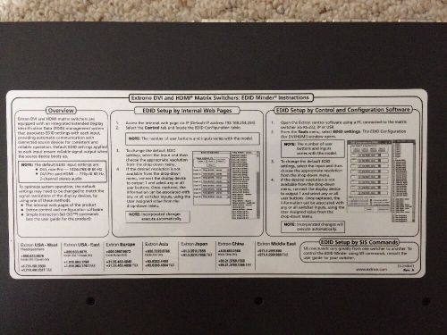 Extron DVI And HDMI Matrix Switcher