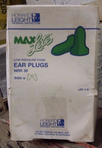 Howard leight max lite low pressure foam ear plugs 500 pair/box for sale