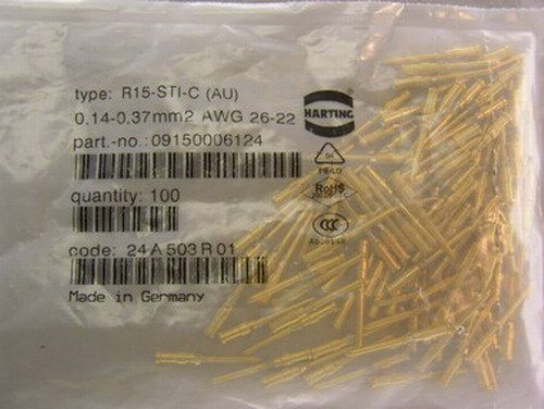 100 Harting 09150006124 Type R15-STI-C (AU) Male Crimp Terminals