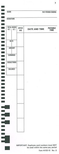 (400) Pyramid 4000 &amp; 5000 Time Clock Cards, 44100-10 Compatible (4 x 100)