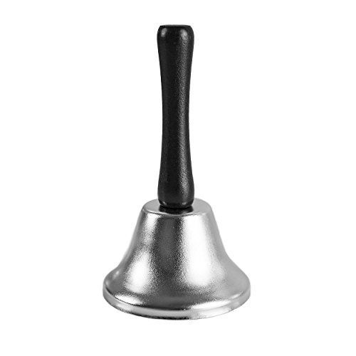 Labara black plastic handle school metal gold tone bell handbell/steel tea hand for sale