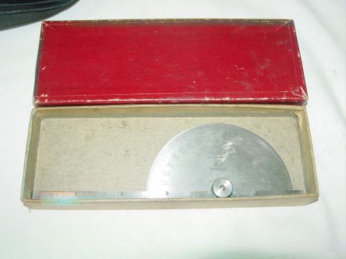 Starrett Protractor &amp; Depth Gage No. 493 Good Condition With Box