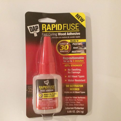 DAP 00156 Rapid Fuse Fast Curing Wood Adhesive, .85 OZ *FAST SHIP*