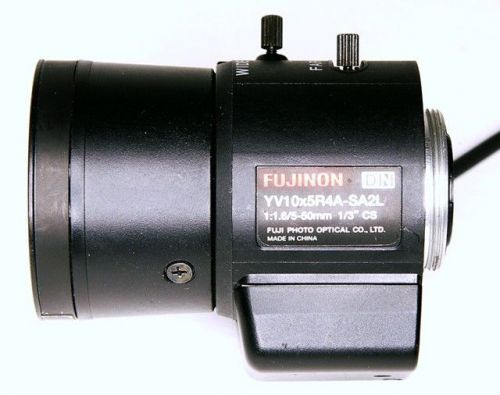 FUJINON 5 - 50MM F/1.4 C-MOUNT HQ 1/3&#034; CCTV TV 10:1 ZOOM LENS - METAL MOUNT FUJI