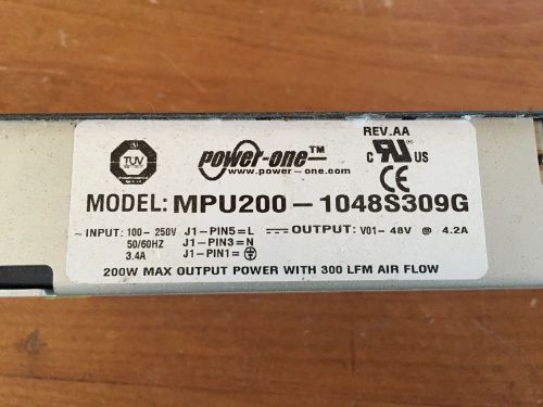 Power-One 48V DC @ 4.2A  200W Power Supply Module p/n MPU200-1048S309G