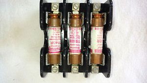 Gould Shawmut 250V 60A Fuse Holder w/3 TR40R Fuses