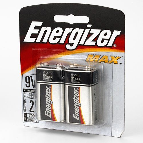 Energizer 9V Alkaline General Purpose Battery - Alkaline - 9V DC - 2 pack