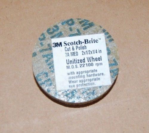 FIVE (5) 3M 2&#034; X 1/2&#034; X 1/4&#034; CUT &amp; POLISH UNITIZED WHEEL 7A MEDIUM, M.O.S. 22100