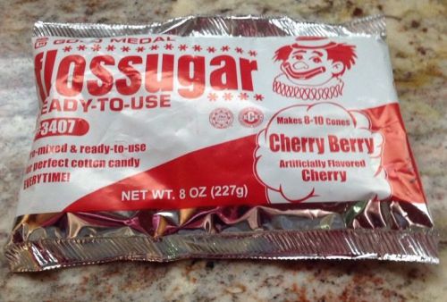 Floss Sugar Cherry Berry 8 oz Gold Medal Cotton Candy Concessions Sugars Red